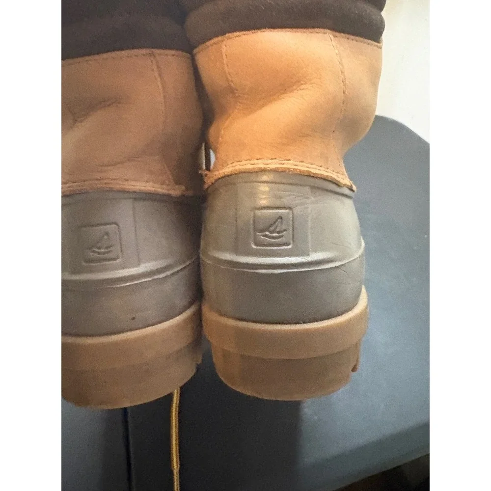 Sperry Top-Sider Avenue Duck Boots Mens 8.5 Tan Brown Leather Rubber STS12126
